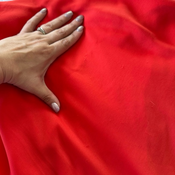 Cedric Charlier Orange Short Sleeve Midi Form Fitting Inverted Hem Dress - Picture 11 of 12